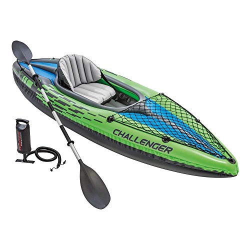 Challenger Kayak, 1-Person Inflatable Kayak with Oars & Air Pump