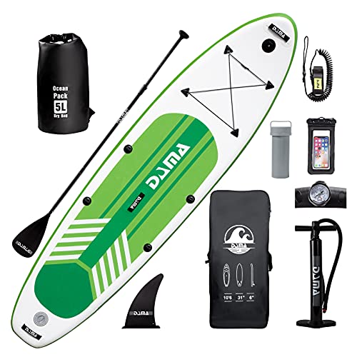 DAMA Inflatable Stand Up Paddle Boards, 10'6''×31"×6" Ultra-Light, Camera Mount Included with Stand Up Paddle Board, Adjustable Paddle, Pump, ISUP Travel Backpack, Waterproof Bag