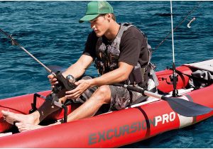 intex excusrion pro inflatable fishing kayak
