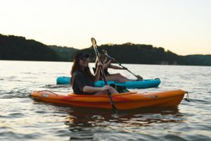 inflatable kayak and paddling